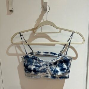 Billabong Blue and White Tie-Dye Bralette